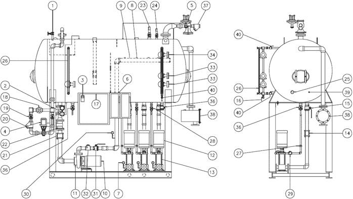 Steam Flow Pressurized Deaerator - Components